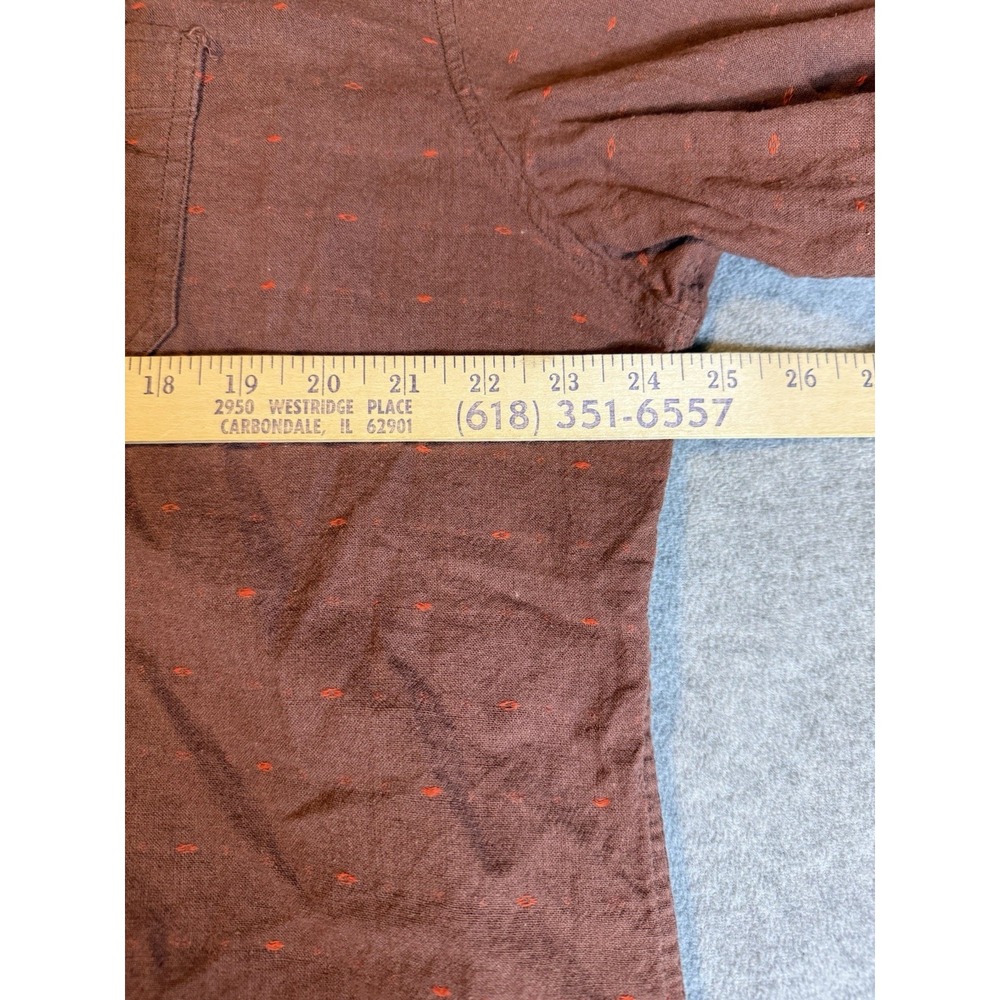 Kuhl Skorpio Button Up Shirts Men's XXL Linen Burnt Red Outdoor Hiking Camp - Picture 12 of 13